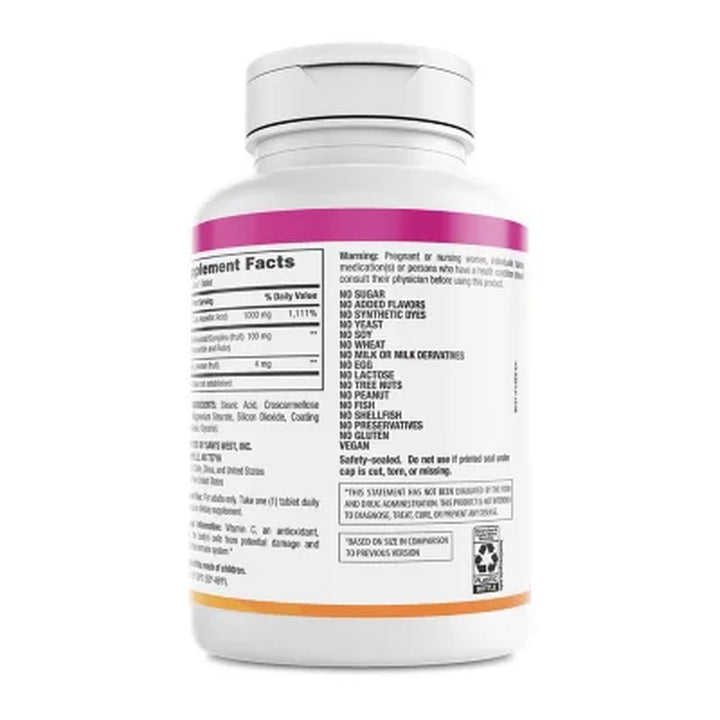 Member'S Mark Vitamin C 1000 Mg plus Citrus Bioflavonoids & Rose Hips Tablets 500 Ct.