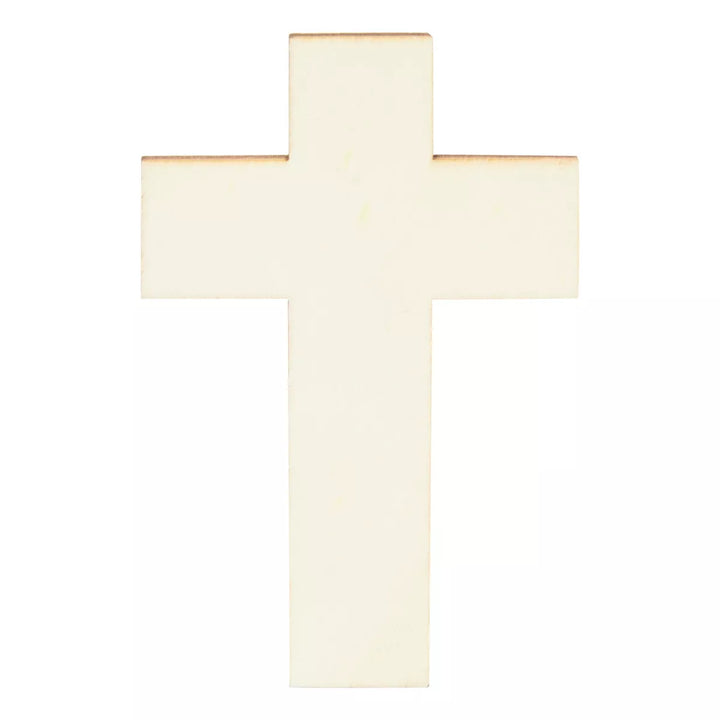 Juvale 100 Pack Unfinished Wooden Crosses for Crafts, Wood Cross Bulk for Church, First Communion, Sunday School (4 X 3 In)