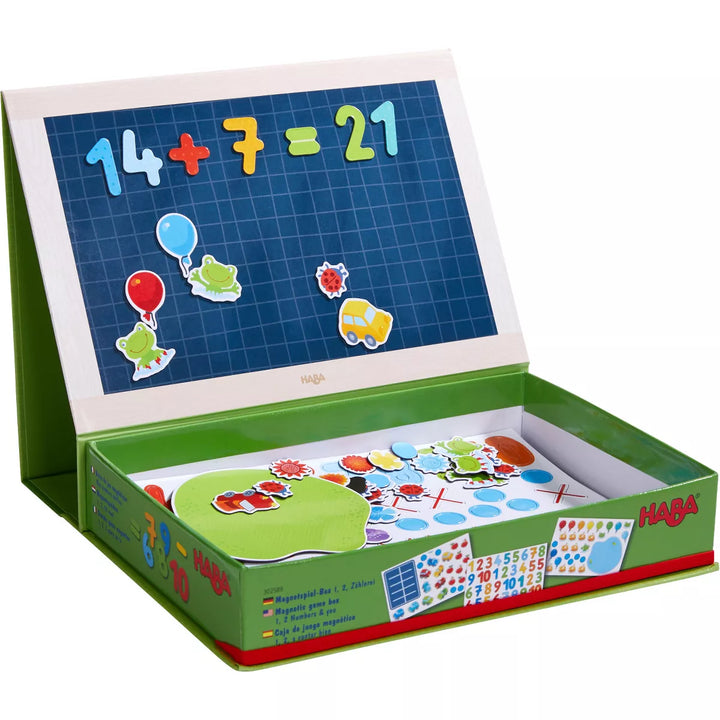 Magnetic Game Box 1 2 3 Numbers & You - 158 Magnetic Pieces in Travel Cardboard Carrying Case