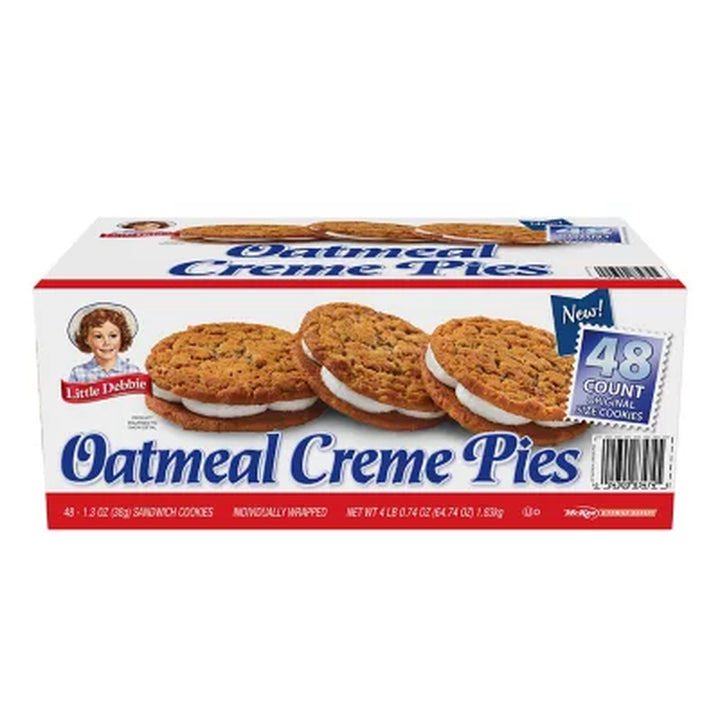 Little Debbie Club Pack Oatmeal Creme Pies, 1.3 Oz, 48 Pk