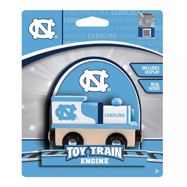 Masterpieces Officially Licensed NCAA UNC Tar Heels Wooden Toy Train Engine for Kids.