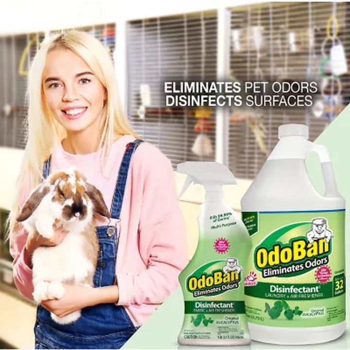 Odoban Disinfectant & Odor Eliminator, Eucalyptus 1 Gal. Concentrate + 32 Oz. Ready-To-Use Spray
