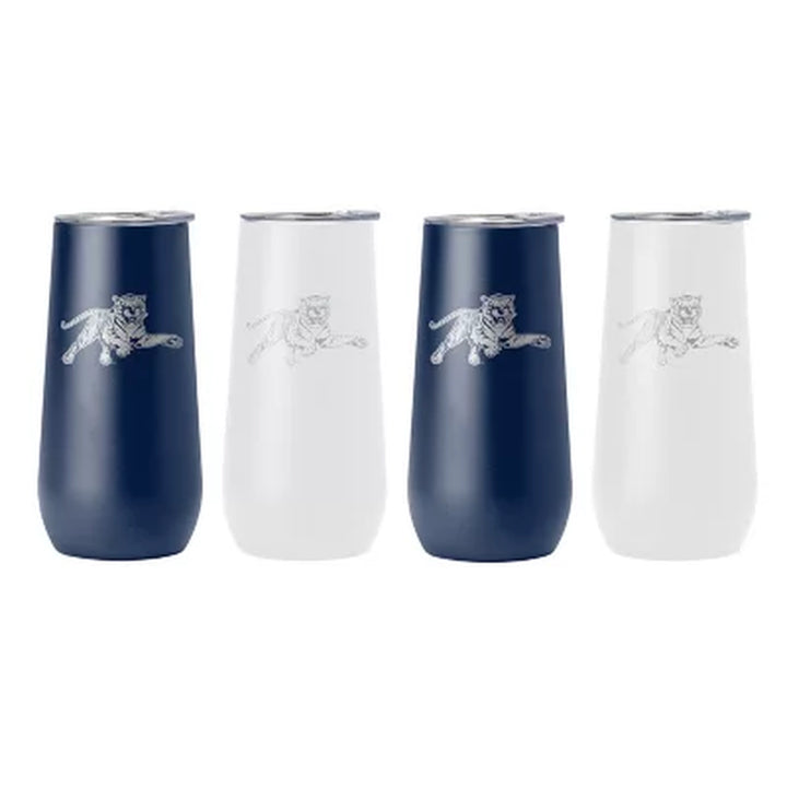 Logo Brands HBCU 10Oz Stainless Steel Insulated Tumblers with Lids, 4 Pack , Assorted Teams