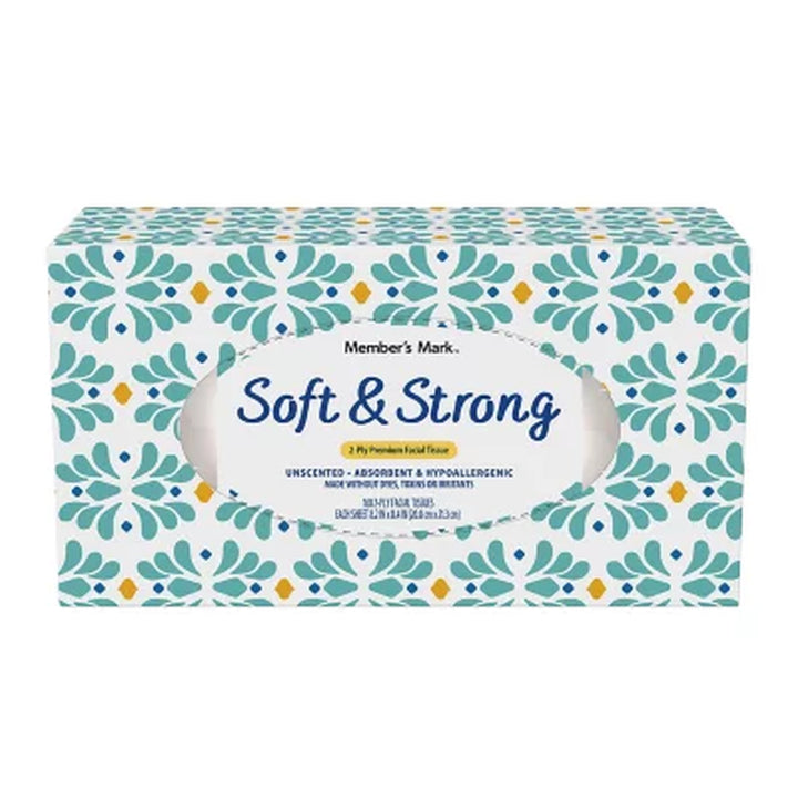 Member’S Mark 2-Ply Facial Tissues, Flat Boxes 160 Tissues/Box, 12 Boxes