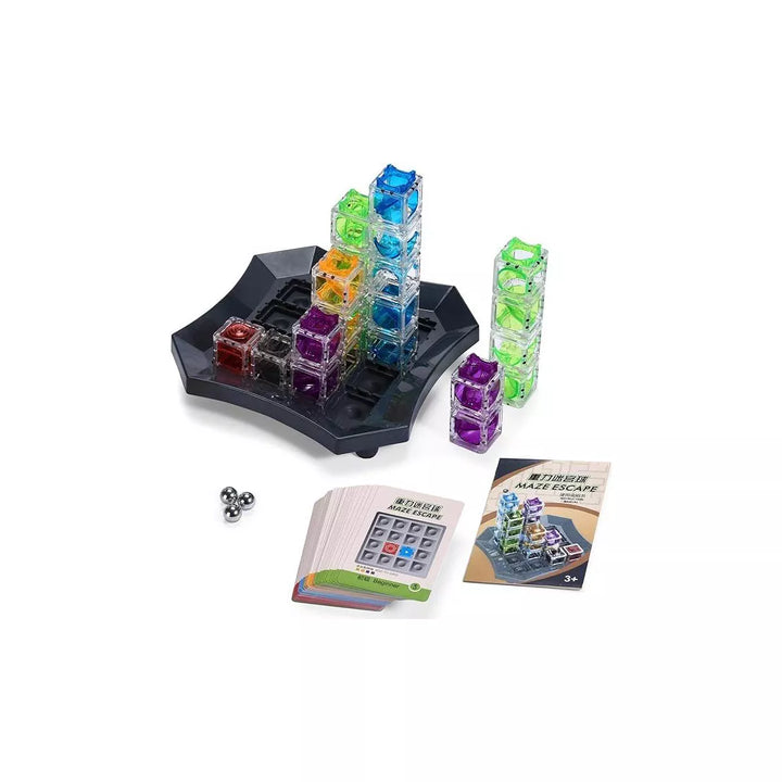 Kidzlane Marble Run Gravity Maze for Kids Set, 60 Challenges, Multicolor