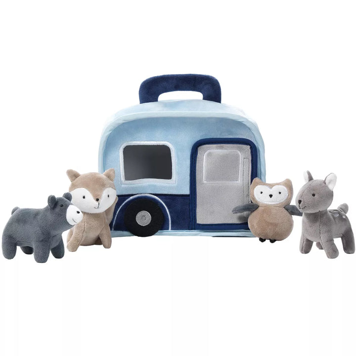 Lambs & Ivy Interactive Blue Camper/Rv Plush with Stuffed Animal Toys