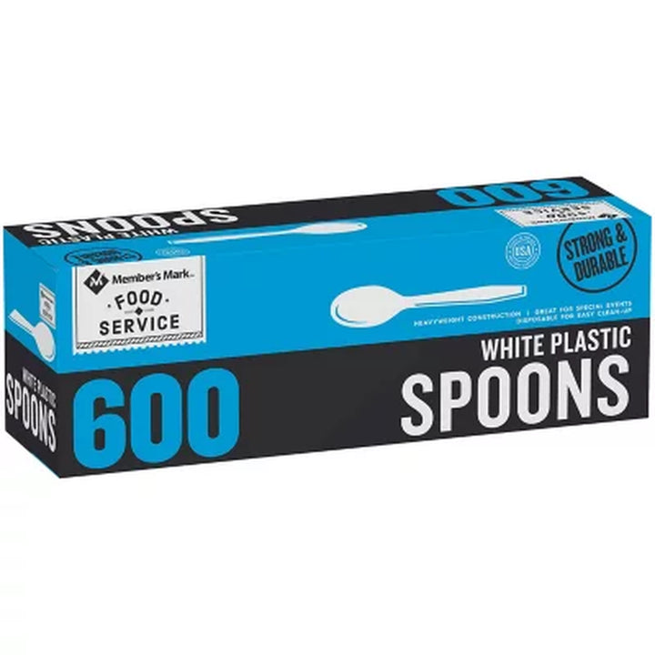 Member'S Mark White Plastic Spoons, Heavyweight (600 Ct.)