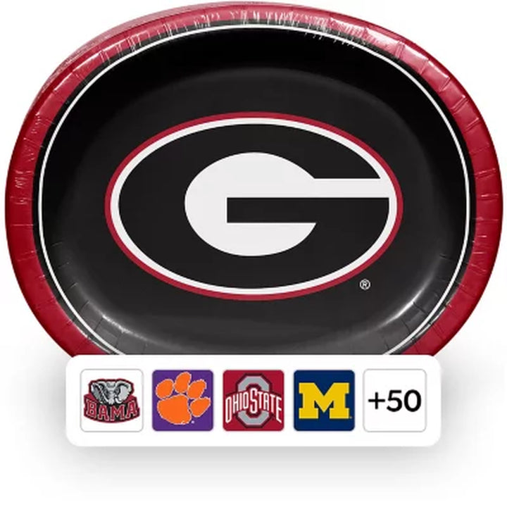 NCAA Oval Paper Plates, 10" X 12", 50 Ct. (Choose Your Team)