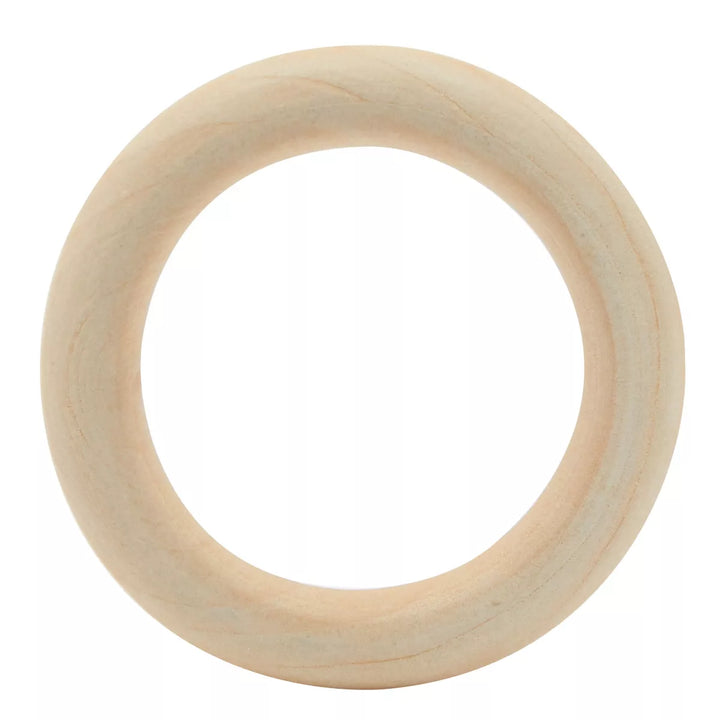 Juvale 30 Pack Unfinished 3 Inch Wooden Rings for Crafts, Macrame, Crochet, DIY Jewelry Making, Wood Rings for Art Projects, Pendant Connectors