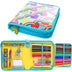 Girlzone Jumbo Rainbow Arts & Crafts Filled Stationery Pencil Case for Girls, 43 Pieces