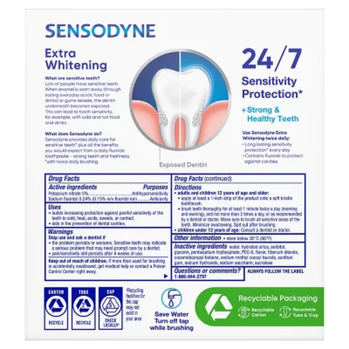 Sensodyne Extra Whitening Toothpaste, 6.5 Oz., 4 Pk.