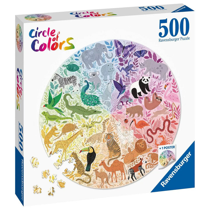 Ravensburger Circle of Colors: Animals round Jigsaw Puzzle -500Pc