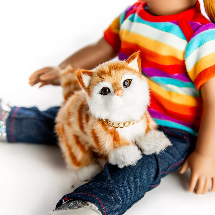 The Queen'S Treasures Orange Tabby Kitty Cat Pet for 18 Inch Dolls