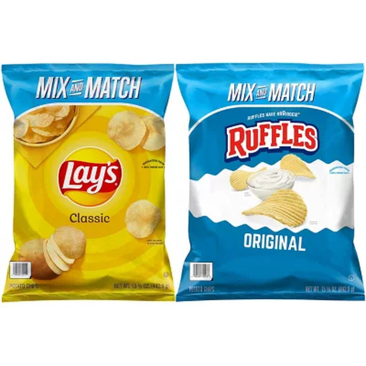 Lay'S Classic Potato Chips and Ruffles Original Potato Chips Bundle 2 Ct.