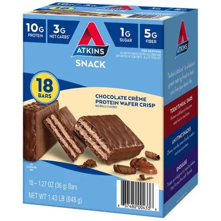 Atkins Protein Wafer Crisps, Chocolate Creme 18 Ct.
