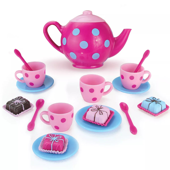 Sophia’S 17 Piece Tea Set with Petit Four Cakes for 18" Dolls, Pink