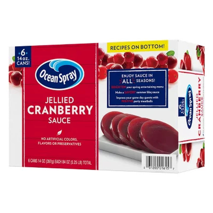 Ocean Spray Jellied Cranberry Sauce 14 Oz., 6 Pk.