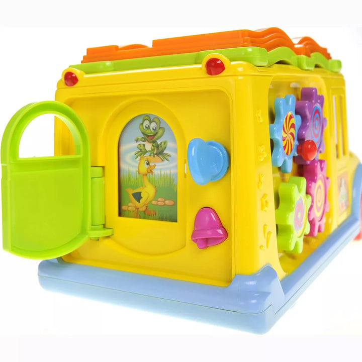 Ready! Set! Go! Educational Interactive School Bus Toy with Flashing Lights & Sounds, Great for Kids and Toddlers