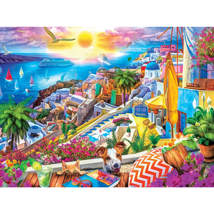 Masterpieces 300 Piece EZ Grip Jigsaw Puzzle - Santorini Sails - 18"X24".