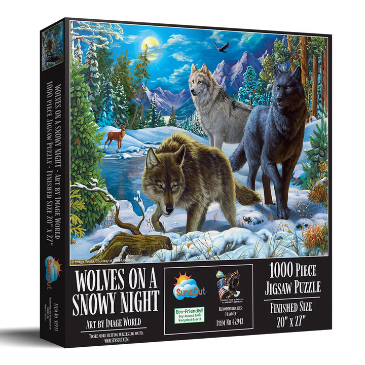 Sunsout Wolves on a Snowy Night 1000 Pc Jigsaw Puzzle 42943