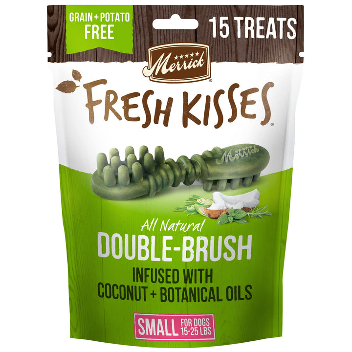 Merrick Fresh Kisses Dog Dental Chews For Small Breeds, Grain Free Dog Treats with Coconut and Botanical Oils - (6) 15 ct. Bags