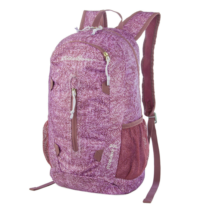 Eddie Bauer Stowaway Packable Backpack-Made from Ripstop Polyester, Maroon, 20L