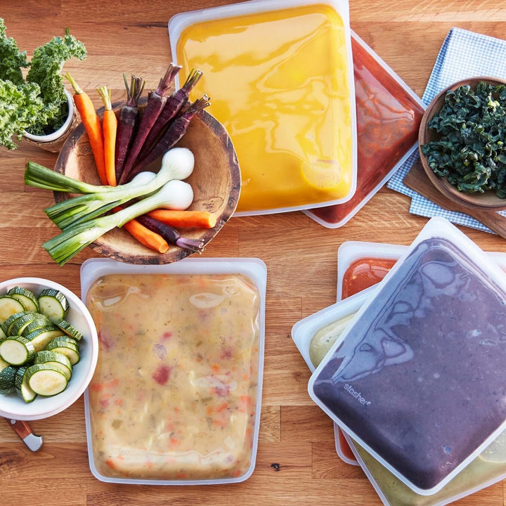 Stasher Platinum Silicone Food Grade Reusable Storage Bag, Clear (1/2 Gallon) | Reduce Single-Use Plastic | Cook, Store, Sous Vide, or Freeze | Leakproof, Dishwasher-Safe, Eco-friendly | 64 Oz