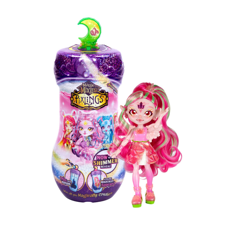 Magic Mixies Pixlings Shimmerverse Series, Create & Mix Magic Potion to Magically Reveal Faye The Fairy Pixling, This Beautiful 6.5" Shimmerverse Pixling Fashion Doll Appears Inside The Potion Bottle