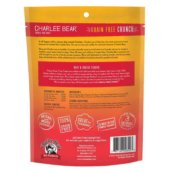 Charlee Bear Grain Free Crunch Dog Treats, Bacon & Blueberry Flavor, 8 oz 8 Ounce (Pack of 1)