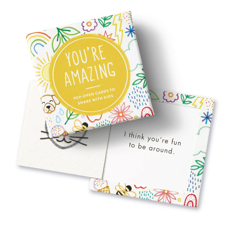 Compendium ThoughtFulls for Kids – 3-Pack of You're Amazing, You Can Do It, I Love You – 90 Pop-Open Cards to Share with Kids, Each with a Different Inspiring Message Inside You're Amazing/You Can Do It/I Love You