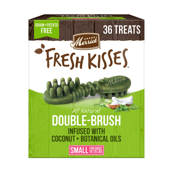 Merrick Fresh Kisses Natural Dental Chews Infused With Coconut And Botanical Oils For Small Dogs 15-25 Lbs - 36 ct. Box Small Dog (15-25 Pound) Coconut + Botanical Oil 36 Count (Pack of 1)