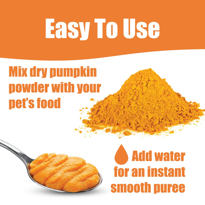 Whole Life Pet Pumpkin Powder for Dogs and Cats. Firms Stool, Relieves Diarrhea. Mix with Water for Instant Puree. No Mess or Waste from Cans. Human Grade Quality orange 2oz