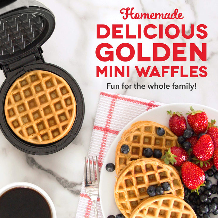 DASH DMW001SL Mini Maker for Individual Waffles, Hash Browns, Keto Chaffles with Easy to Clean, Non-Stick Surfaces, 4 Inch, Silver Waffle Maker