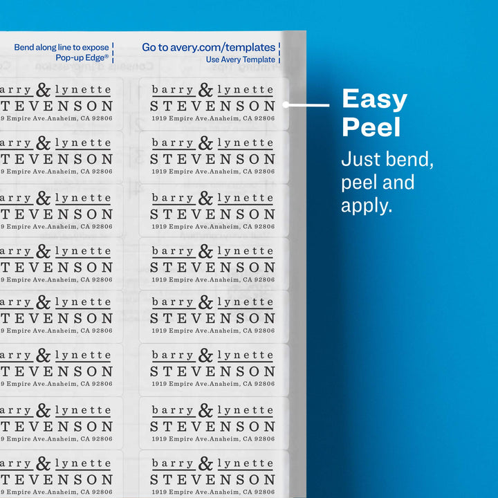 Avery Printable Return Address Labels with Sure Feed, 2/3" x 1-3/4", Glossy Clear, 600 Blank Mailing Labels (06520) 2/3" x 1-3/4" 600 Labels