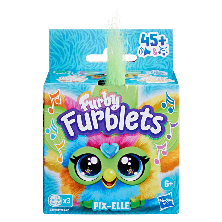 Furby Furblets Loo-Lay Mini Friend, 45+ Sounds & Music, Speaks Only Furbish, Electronic Plush Toys for 6 Year Olds & Up, Multicolor Loo-lay (Gamer Music)