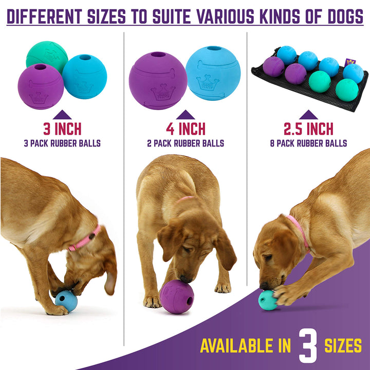 Chew King Fetch Balls Extremely Durable Natural Rubber Toy 3 inch Balls - Pack of 3 (CM-0263-CS01)