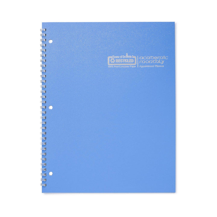 2024-2025 House of Doolittle 8.5-inch x 11-inch Academic Monthly Planner, Leatherette Cover, Bright Blue (26308-25)