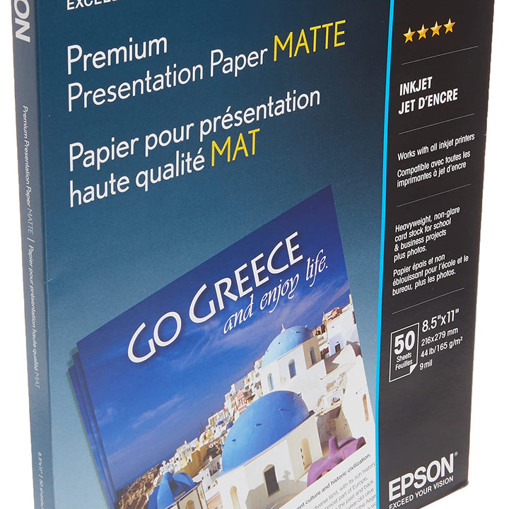 Epson Heavyweight 8.5x11 Matte Paper, 50 Sheets (S041257), 50 Count (Pack of 1)