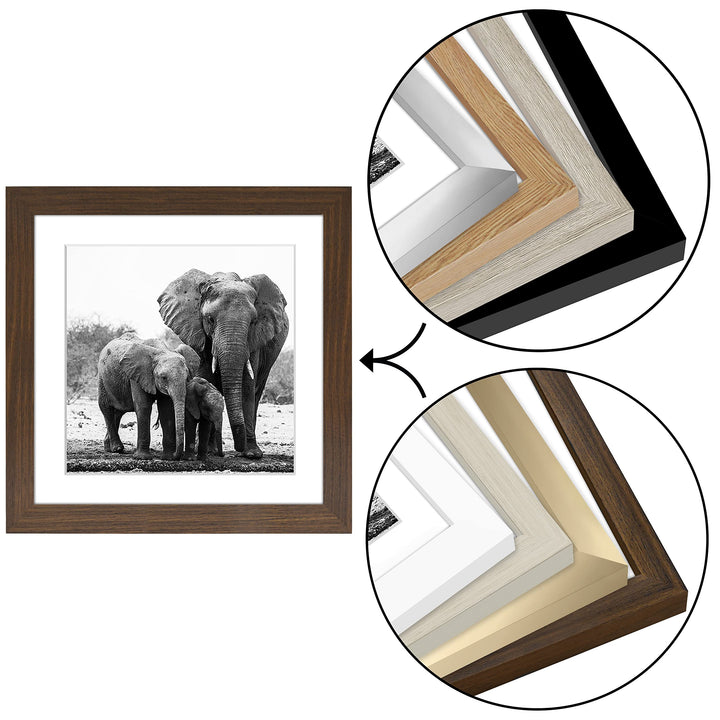 Americanflat 6x8 Picture Frame with Shatter-Resistant Glass - Use as 3x5 Frame with Mat or 6x8 Frame Without Mat - Signature Collection - Photo Frame for Tabletop and Wall Display - White 6x6