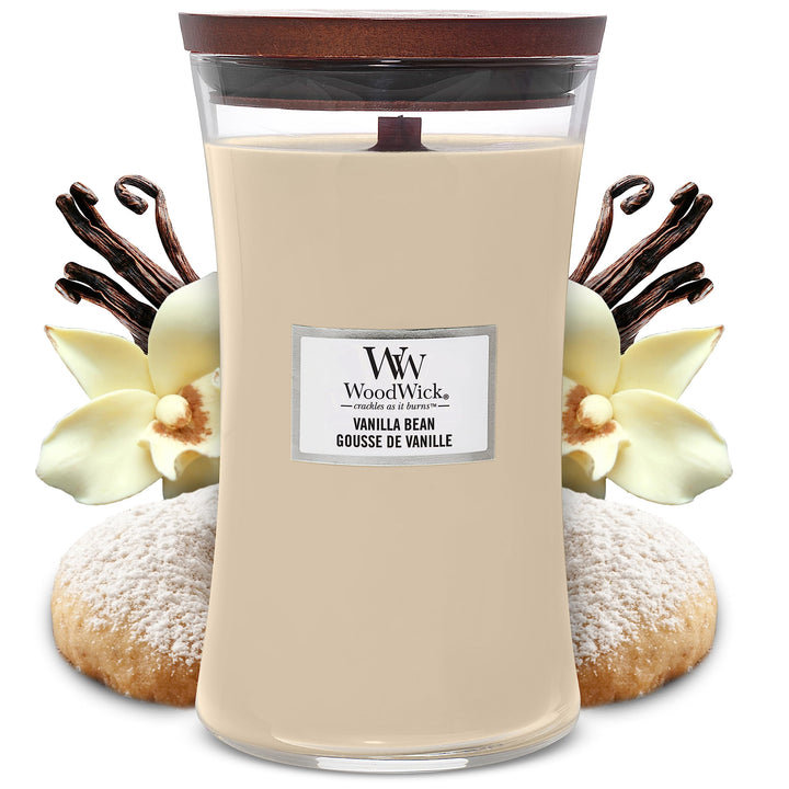 Woodwick Vanilla Bean Large Hourglass Candle & Lavender Spa Large Hourglass Candle