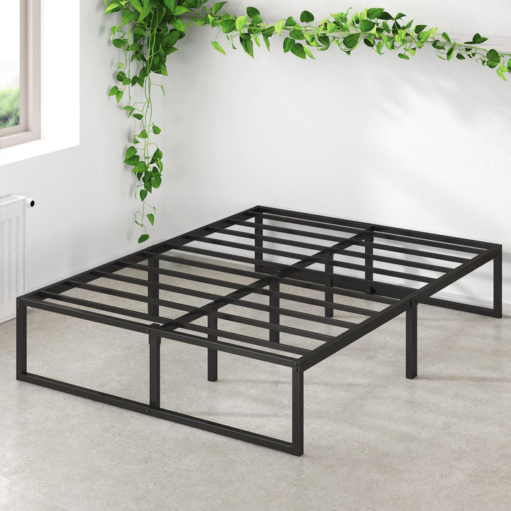 Zinus Lorelei 14 Inch Metal Platform Bed Frame, Steel Slat Support, No Box Spring Needed, Eco Friendly WonderBox(TM) Packaging, 12.4” Underbed Storage, Easy Assembly, Black, Queen New Small Box 14”