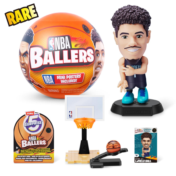 5 Surprise NBA Ballers Series 1 (2 Pack) Toy Mystery Capsule Figurine by ZURU for Kids, Teens, Adults- Players Like Luka Dončić, LaMelo Ball, Jayson Tatum, James Harden and Kevin Durant