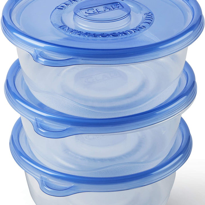 GladWare Big Bowl Food Storage Containers, Large Round Bowl Holds 48 Ounces of Food, 3 Count Set | Glad Food Storage Containers for Everyday Use to Preserve Freshness 48 oz - 3 Count