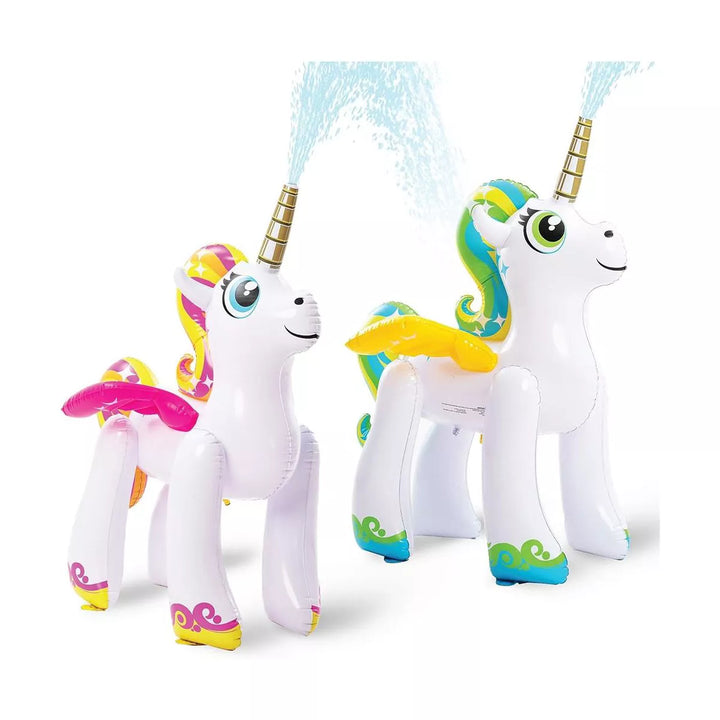 SYNCFUN 2 Pack 48 Inch Inflatable Sprinkler with Unicorn Design for Kids, Large Yard and Lawn Kids Sprinkler for Outside