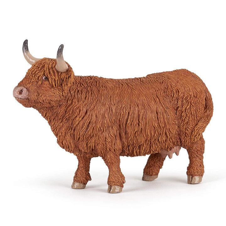 Papo -Hand-Painted - Figurine -Farmyard Friends -Highland cattle -51178 - Collectible - For Children - Suitable for Boys and Girls - From 3 years old , Brown Highland Cow