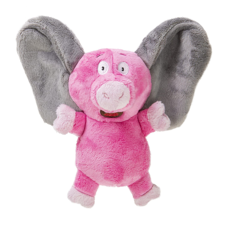 goDog Flips Pig-Elephant Silent Squeak Plush Dog Toy, Chew Guard Technology - Pink, Small Flips Pig Elephant (Pink)