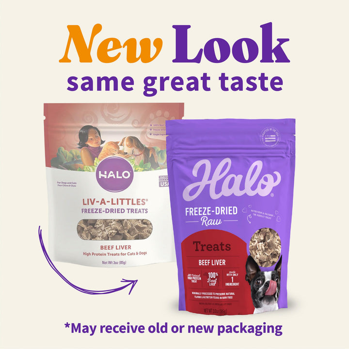 Halo Raw Beef Liver Recipe Freeze-Dried Dog & Cat Treats, 3-OZ bag