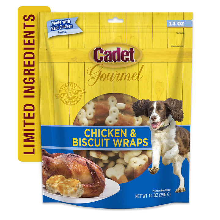 Cadet Gourmet Chicken Wrapped Biscuit Dog Treats Wraps 14 oz. Chicken Wrapped Biscuits 14 Ounce (Pack of 1)