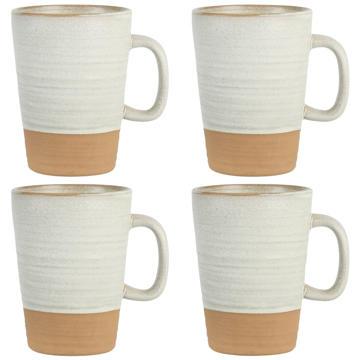 Gibson Elite 4 Pack Dreamweaver Terracotta Reactive 17 OZ Mug Set - Sand Cream 17oz. Mug (4-Pack) Sand Cream Mugs