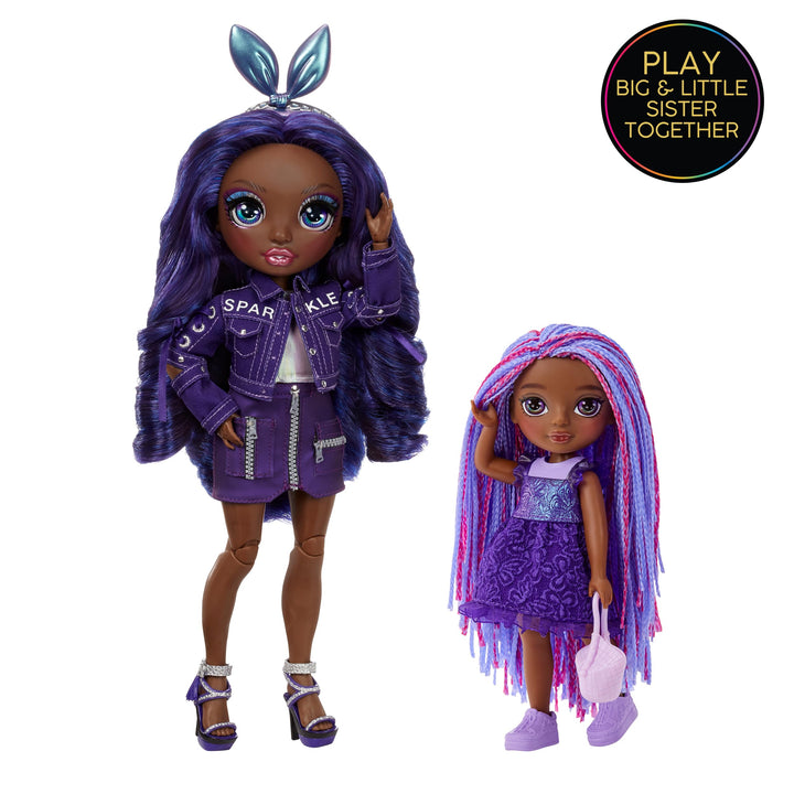 Rainbow High Littles – Indigo Bailey, Purple 5.5" Posable Small Doll with Purse, Magical Pet Fox, Girls Toy Gift, Kids Ages 4-12 Years